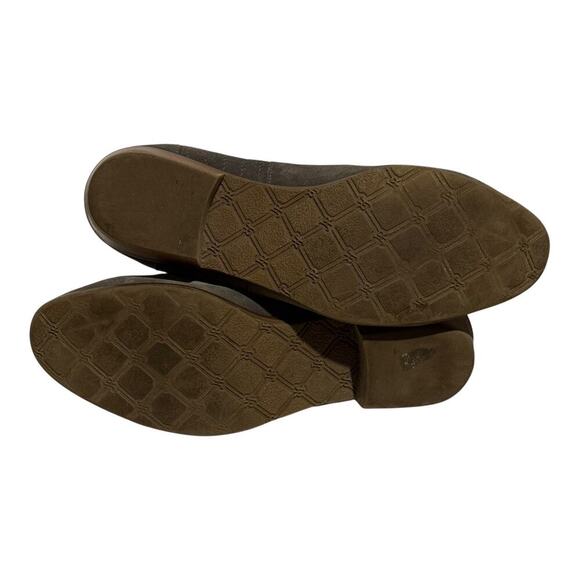 Jack Rogers Suede Chelsea Ankle Boots Women's Size 9 Taupe Stacked Heel Booties - Picture 8 of 8